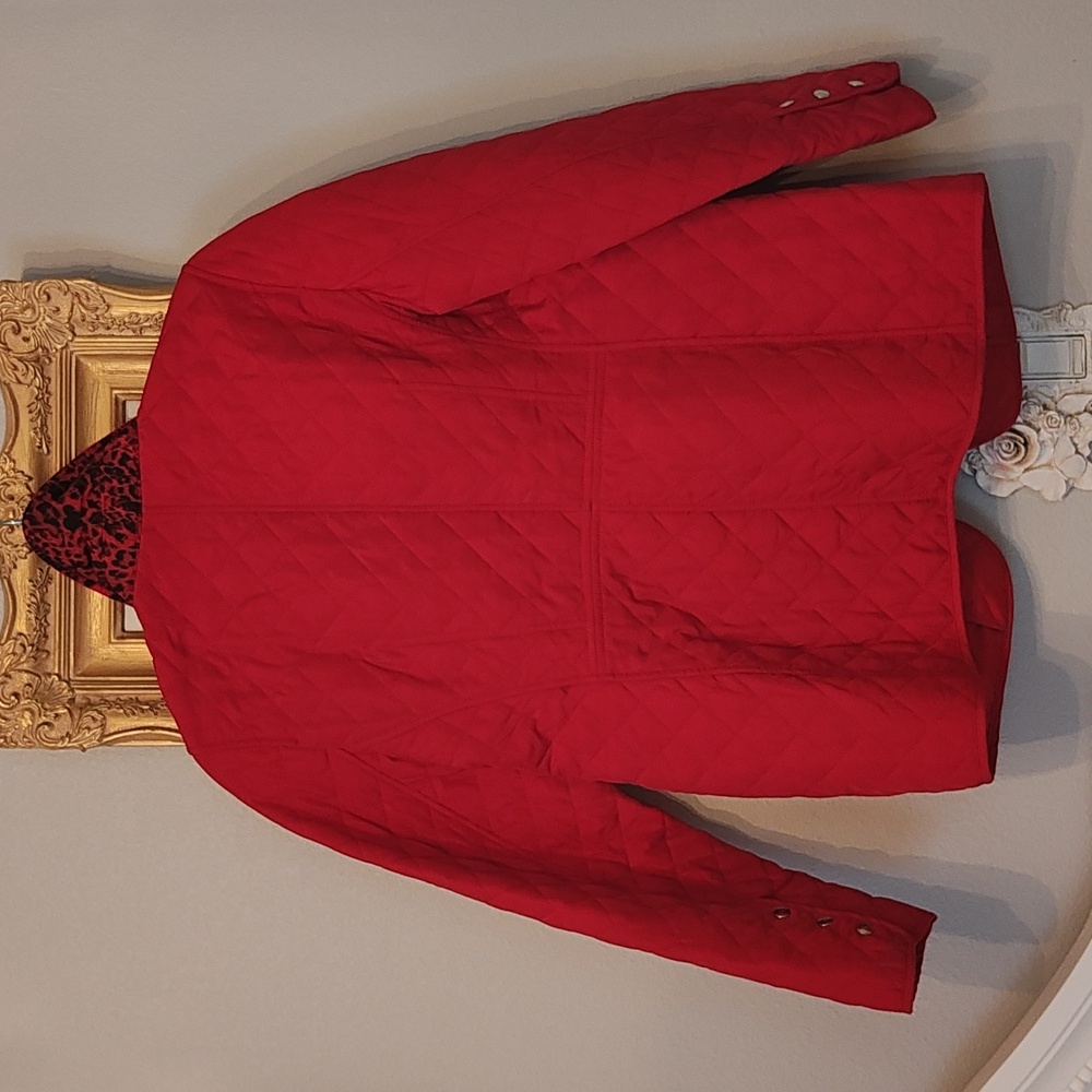 Chico's red quilted jacket - Picture 5 of 6